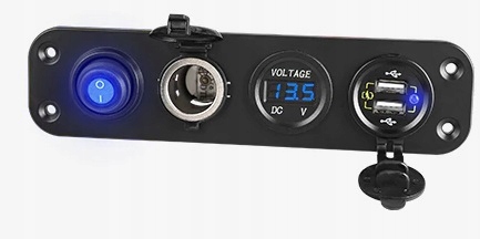 WOLTOMIERZ MIERNIK ŁADOWARKA USB GNIAZDO 12V WŁĄCZ