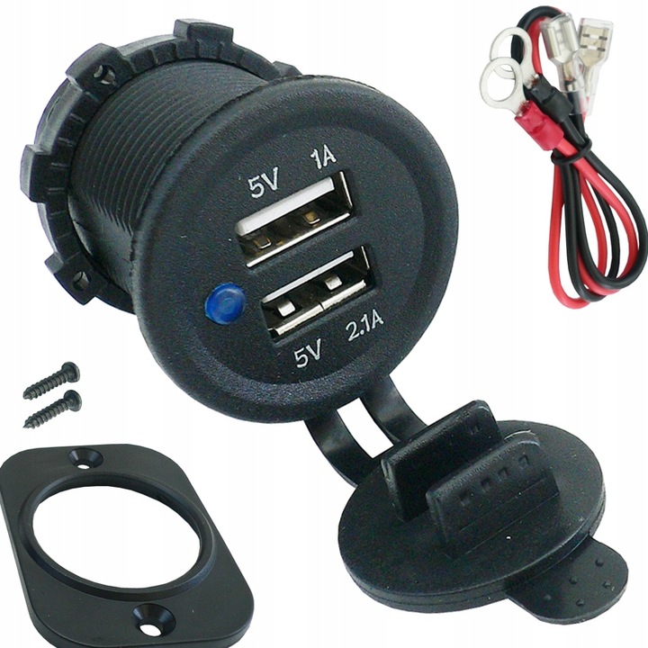 42606 ROZG.ŁADOWARKA 12/24V 2xUSB-2,1A-DEDAL