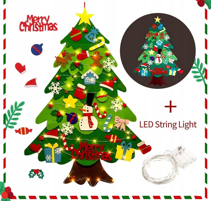 Choinka FILC RZEPY Święta dzieci + LED 100 cm