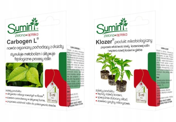 Neemazal 1x3ml Klozer & Carbogen 2x5ml oprysk preparat środek na ziemiórki