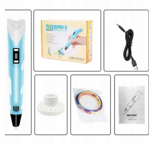 DŁUGOPIS MAGICZNY PEN DRUKARKA 3D ZESTAW 209 METRÓW WKŁADU KOLORY