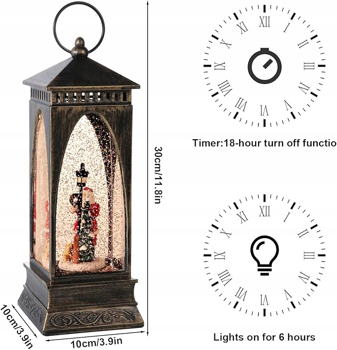 LAMPION LATARENKA ŚWIĄTECZNA DEKORACJA MIKOŁAJ GRAJĄCA USB