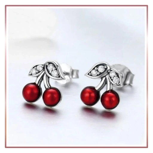 Srebrne kolczyki SŁODKIE WIŚNIE