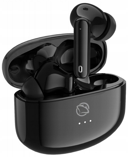 CZARNE Słuchawki Dokanałowe Bezprzewodowe MANTA Rytmo Bluetooth 5.3