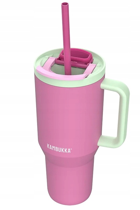 Kubek termiczny ze słomką Kambukka RIO 950 ml - Bubblegum Mint