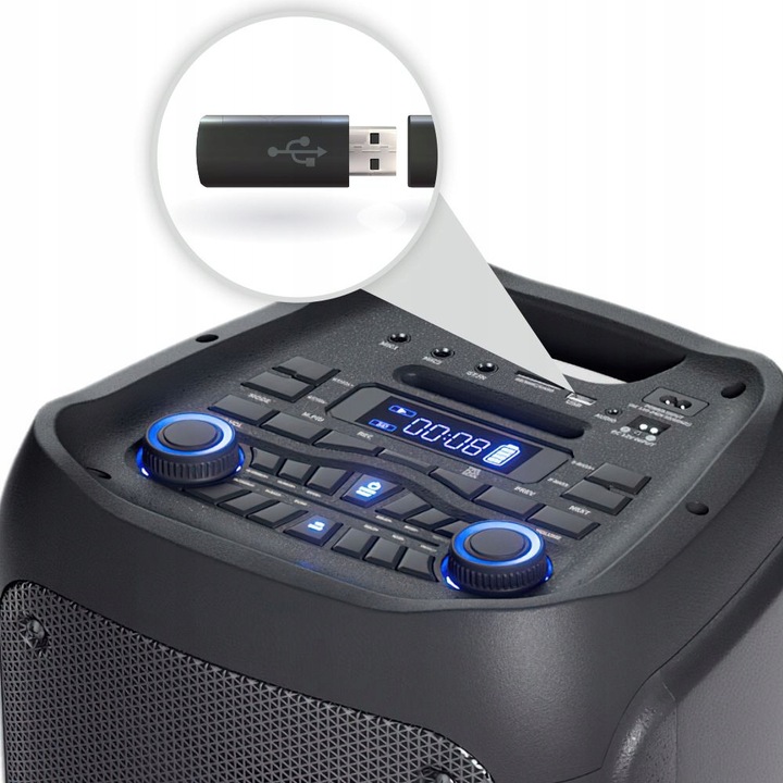GŁOŚNIK BLUETOOTH KARAOKE MANTA PHANTOM 300W TWS