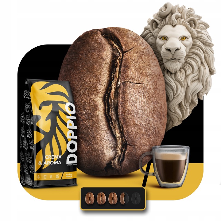 Kawa ziarnista 1kg x2 DOPPIO CREMA &AROMA- ŚWIEŻO PALONA -Blue Orca Coffee