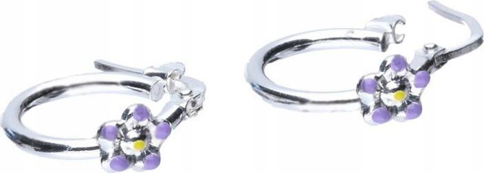 Srebrne kolczyki 925 fioletowy kwiatuszek 1,49g Wyjątkowy wzór na prezent