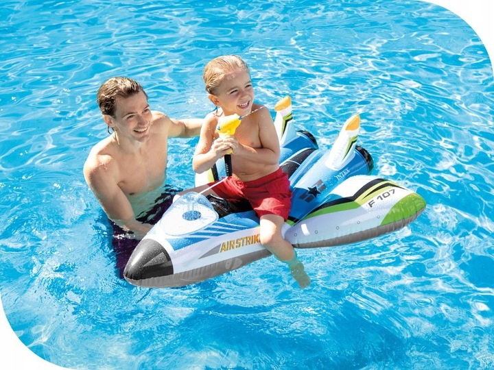 Materac do Pływania Dmuchany SAMOLOT Niebieski Intex 57536 MODEL 2025