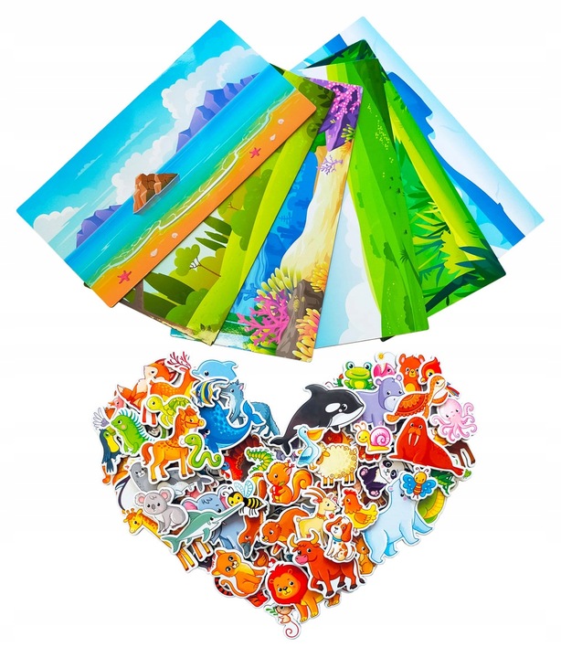 Zwierzęta Świata magnes układanka magnetyczna 81 szt