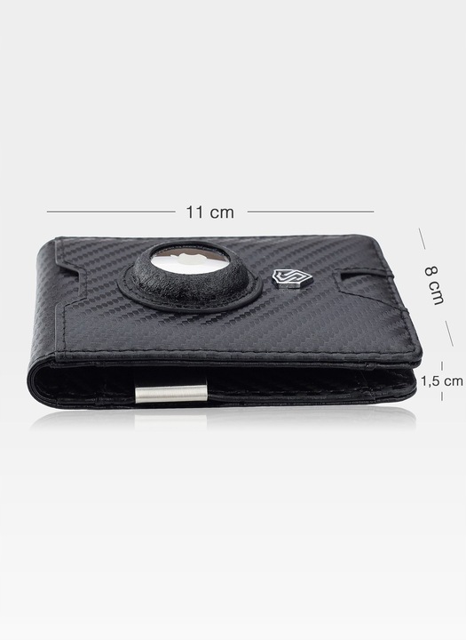 STEVENS Męski Portfel Skórzany Slim Klips RFID Na Karty Drobne AirTag Q3-W