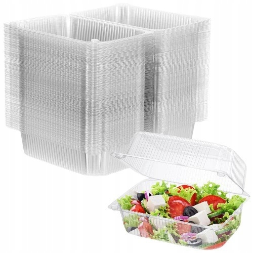 Pojemniki plastikowe na ciasto komunie ślub opakowanie jednorazowe 50szt