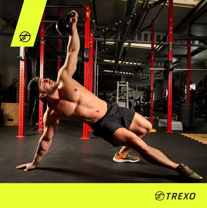 Kettlebell TREXO VKB12 12 kg Oznaczenie wagi Żeliwny Okrągły szeroki uchwyt