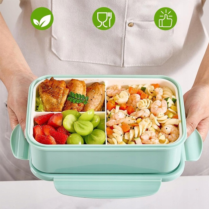 ŚNIADANIÓWKA LUNCHBOX POJEMNIK BOX BENTO 1400ML DZIECKA PUDEŁKO DO SZKOŁY