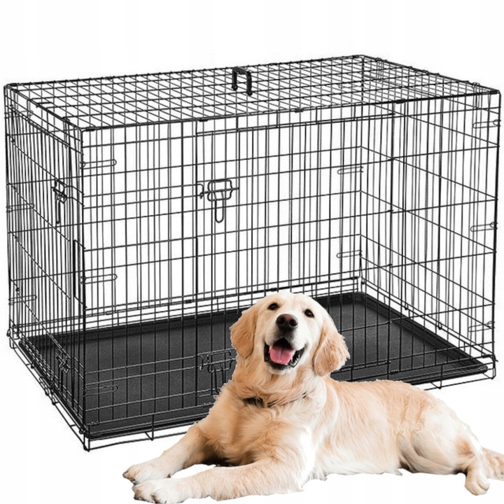 KLATKA DLA PSA ZWIERZĄT METALOWA KENNELOWA KOJEC TRANSPORTER XXL 106x71x77