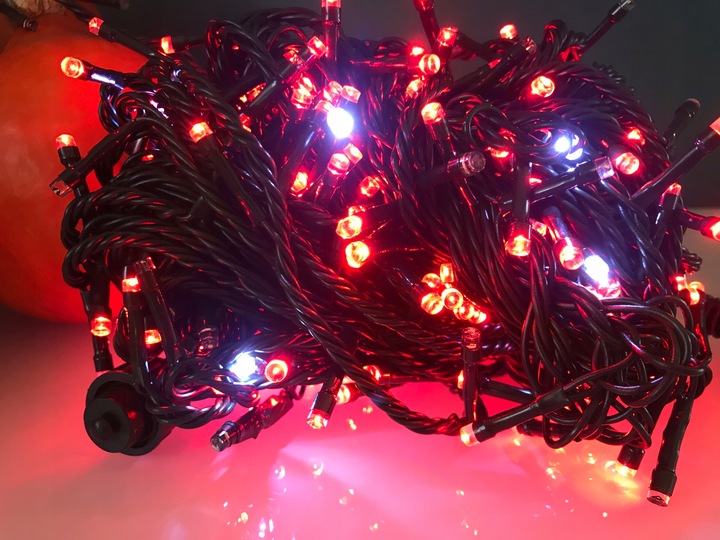 Lampki Choinkowe LED 100 Czerwone Flash IP44 Zewnętrzne Wewnętrzne