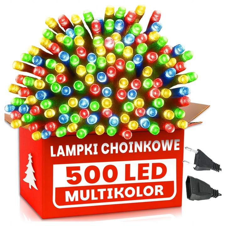 LAMPKI CHOINKOWE 500 LED MULTIKOLOR ŚWIĄTECZNE WEWNĘTRZNE ZEWNĘTRZNE