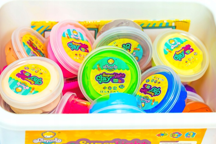 CLAYDOLL PIANKOLINA MASA PLASTYCZNA 24 sztuki BIG BOX + AKCESORIA + WALIZKA