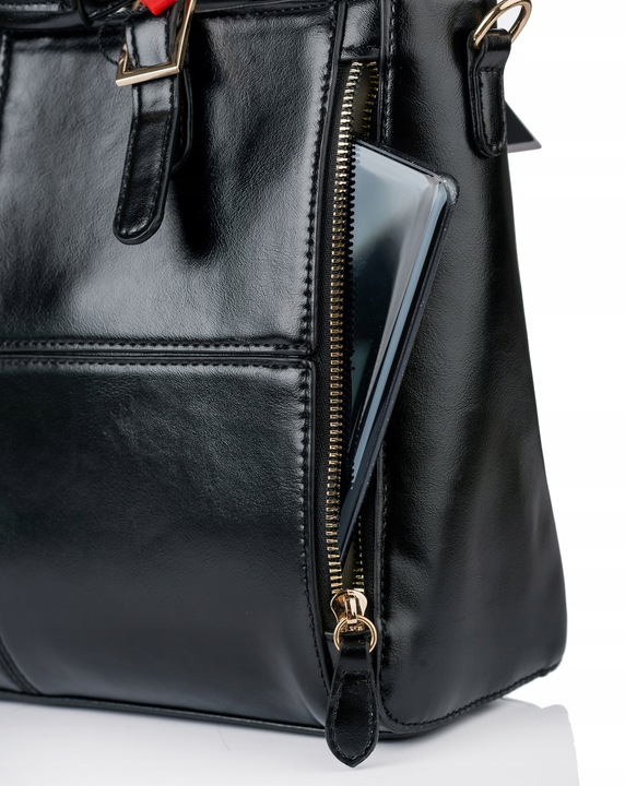 Torebka Damska do pracy SHOPPER MONNARI NA RAMIĘ Aktówka Czarna Premium