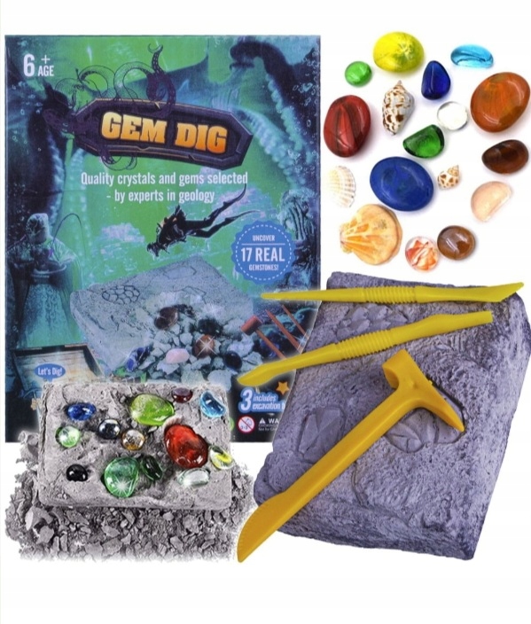 WYKOPALISKA KOPALNIA KRYSZTAŁÓW DIAMENTÓW ZABAWKA ARCHEOLOG ARCHEOLOGICZNE