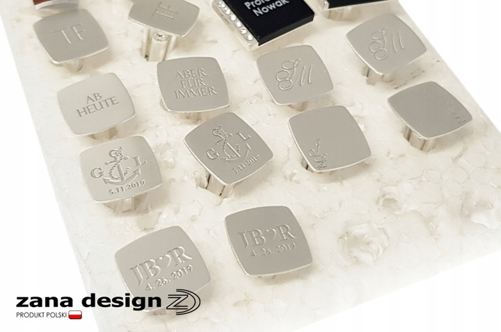 Srebrne spinki do mankietów z inicjałami Srebro925