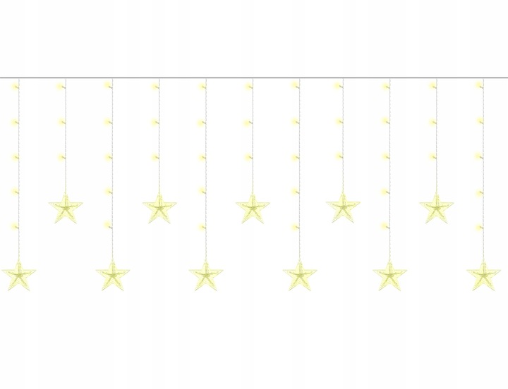 Lampki Choinkowe 108 LED Kurtyna Sople Zewnętrzne 2,5x0,9 Girlanda Świetlna