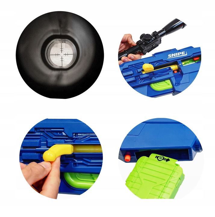 SNAJPERKA SNIPE PISTOLET KARABIN SNAJPERSKI PLUS STRZAŁKI NERF zestaw