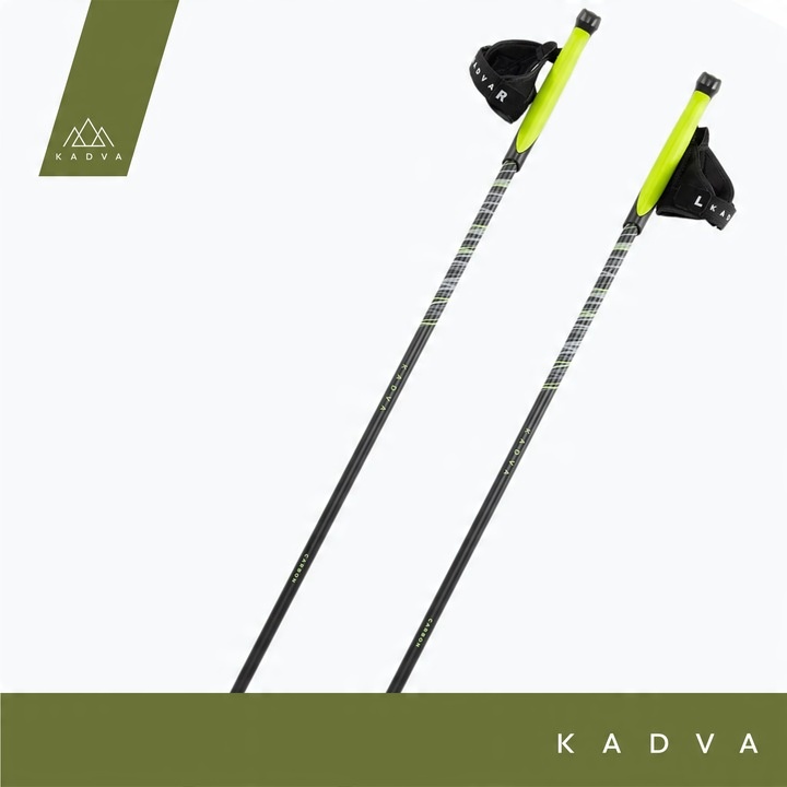 Kije nordic walking KADVA Raylan szary 110 cm Lekkie Karbon Włókno szklane