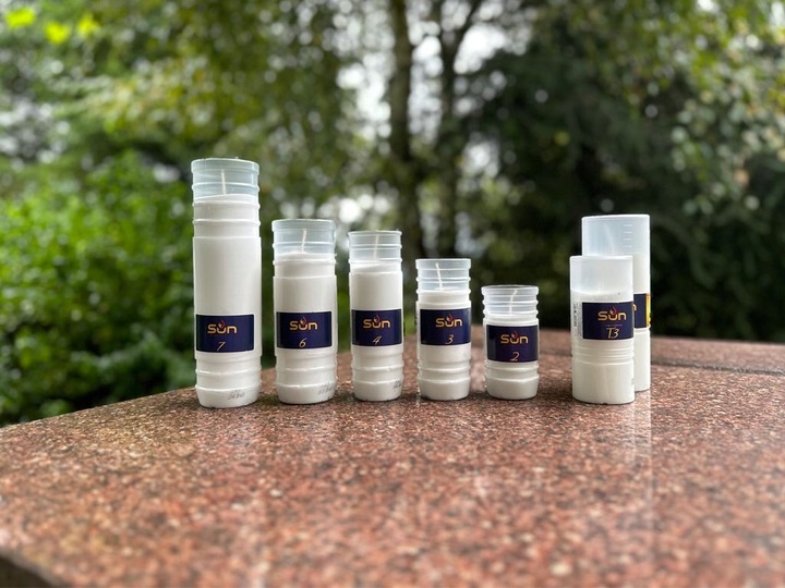 17 x WKŁAD DO ZNICZY 75 h parafinowy znicz SUN 6 WKŁADY zalewane 18 cm