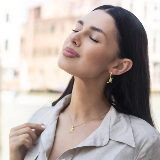 Łańcuszek srebrny naszyjnik 925 Litera Literka A