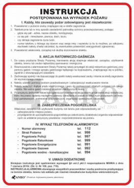 ZESTAW INSTRUKCJI TABLIC BHP PPOŻ PIERWSZA POMOC