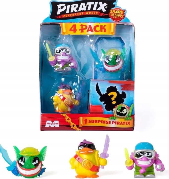 PIRATIX seria 2 SHARK TREASURE ZESTAW 4 FIGUREK MagicBox EFEKT KRYSZTAŁU