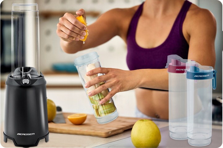 Blender ręczny kielichowy do koktajli 2 butelki smoothie 350W