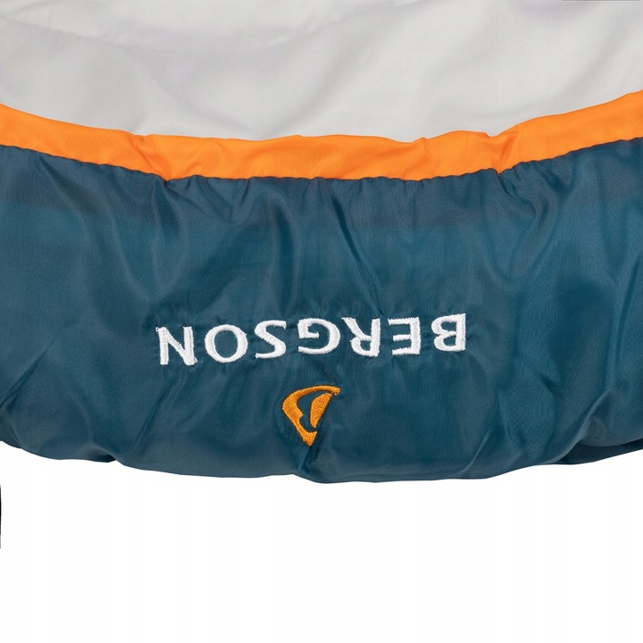 Śpiwór prostokątny Bergson Square 200 EZ Plus niebieski 2w1 Zamek Prawy