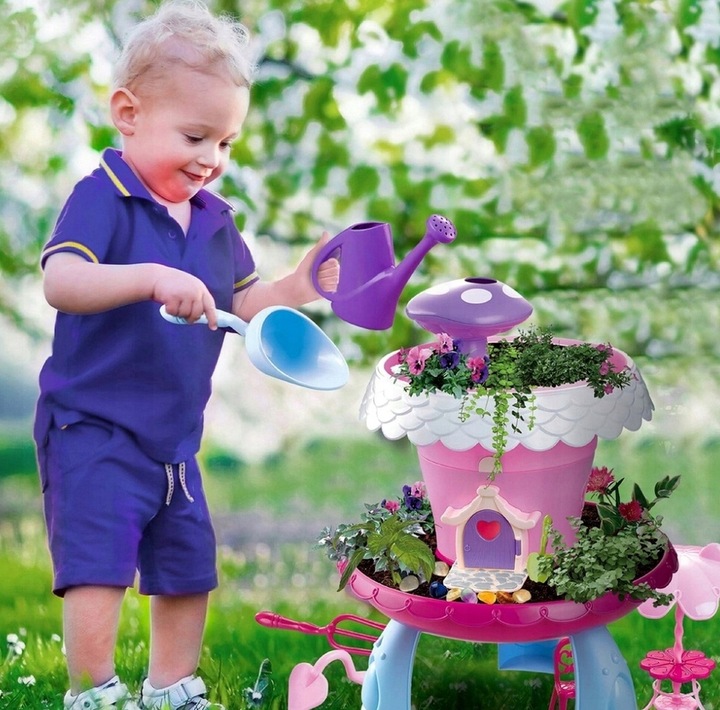 MAGICZNY DOMEK OGRÓD WRÓŻKI Uprawa Roślin KWIATY KONEWKA NASIONA STOLIK ++