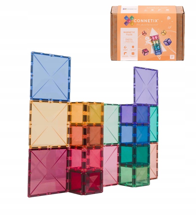 40 el. klocki magnetyczne Pastel Square Pack Connetix same kwadraty
