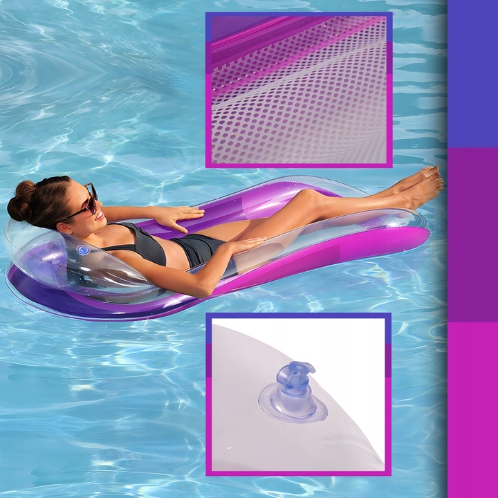MATERAC DMUCHANY Z SIATKĄ DO PŁYWANIA LEŻAK PLAŻOWY NA BASEN HAMAK WODNY