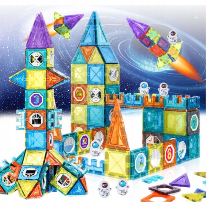 KLOCKI MAGNETYCZNE DLA DZIECKA 3D EDUKACYJNE DUŻE SMART TOR KULKOWY 138EL