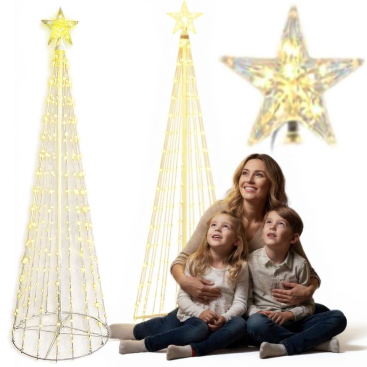 CHOINKA LED 180CM NA STELAŻU ZE ŚWIATEŁKAMI 8 TRYBÓW PROGRAMATOR IP44