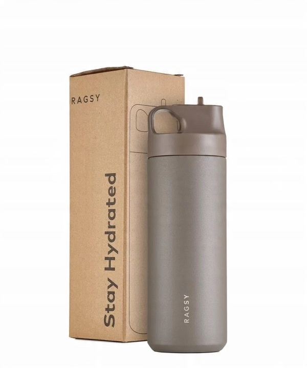 Kubek Termiczny ze słomką i ustnikiem ADV 500 ml BPA FREE - Sand/Piaskowy