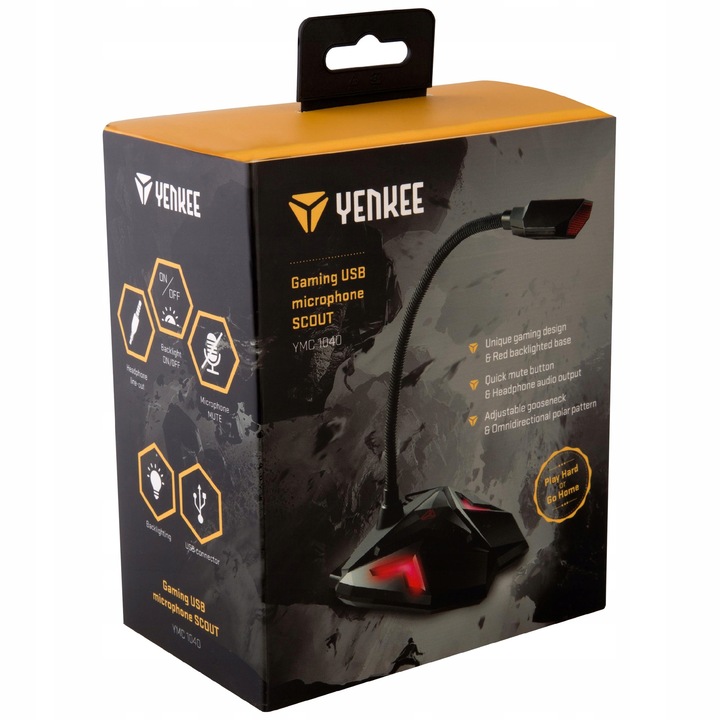 Mikrofon do Komputera dla Graczy Gamingowy USB Yenkee YMC 1040 Biurkowy
