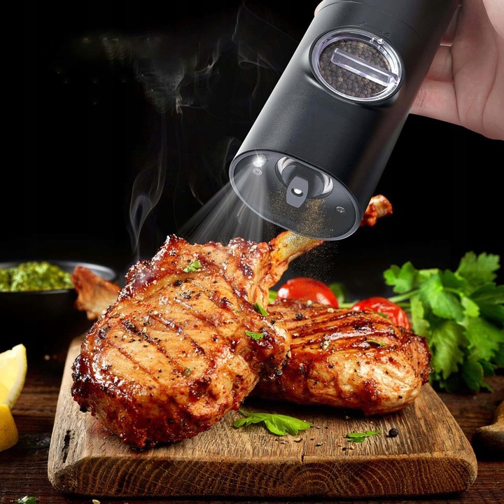 ELEKTRYCZNY MŁYNEK DO SOLI I PIEPRZU | 2w1 ZESTAW