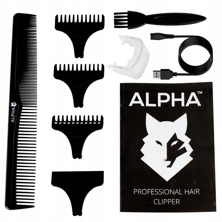 MASZYNKA TRYMER DO STRZYŻENIA GOLENIA WŁOSÓW BRODY ALPHA