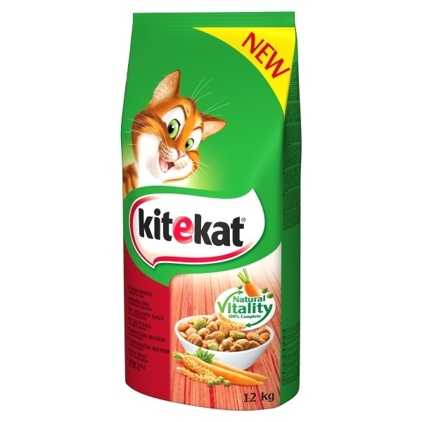 KITEKAT 12kg - sucha karma dla kotów z wołowiną