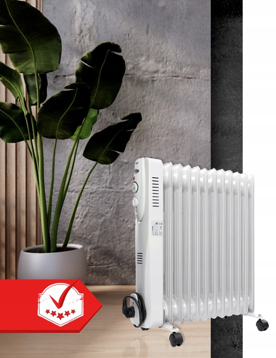 Grzejnik Elektryczny Olejowy Szybko Grzeje 2500W Energooszczędny MOCNY