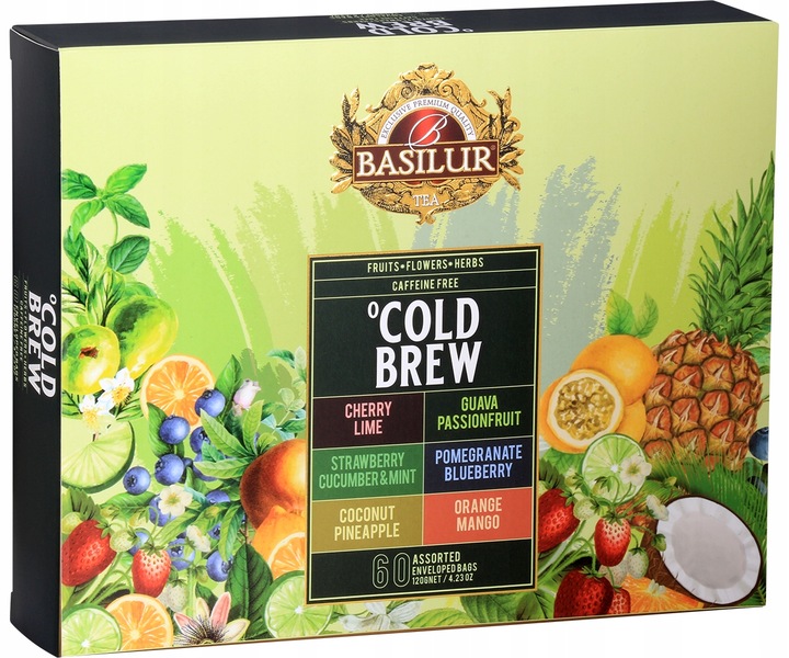 Basilur COLD BREW zestaw herbat bez kofeiny 6 SMAKÓW OWOCOWYCH - 60 KOPERT