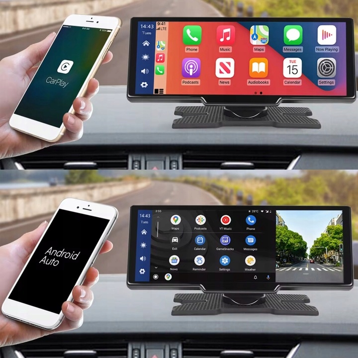 Stacja Ekran Monitor Nawigacja Rejestrator 4K Kamera Android Auto CarPlay