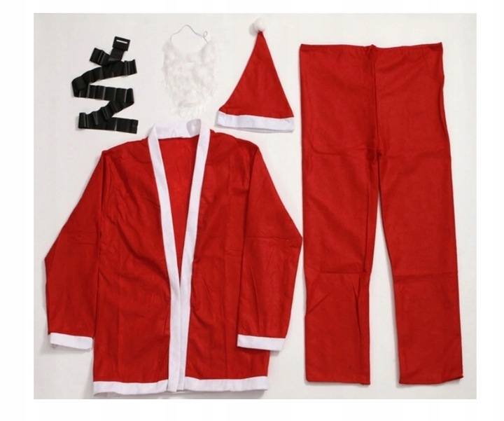 STRÓJ ŚWIĘTEGO MIKOŁAJA GOTOWY ZESTAW GWIAZDORA PRZEBRANIE NA ŚWIĘTA