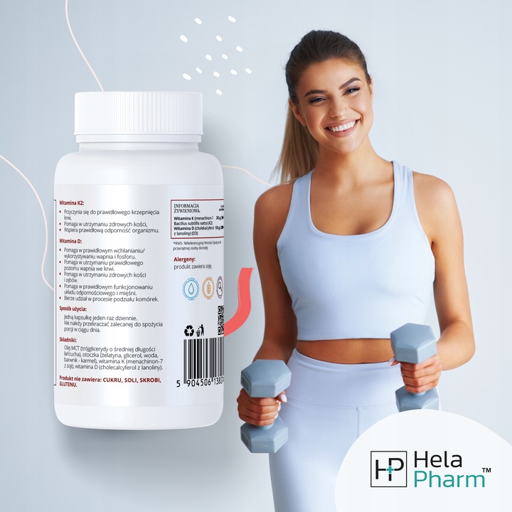 K2 MK-7 200µg+D3 4000IU 100µg w oleju MCT 120 kaps