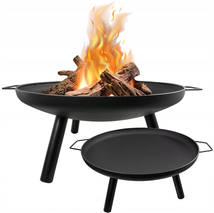 Grill Palenisko Czarne Ogrodowe Misa 58cm Stalowe Solidne Duże Do Ogniska